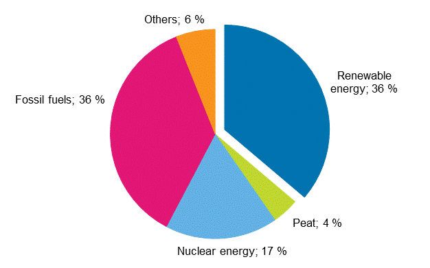 Appendix figure 13. Share of renewables of total primary energy 2017*