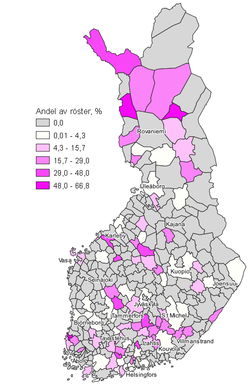 Figurbilaga 11. Karta: Valmansfreningarnas vljarstd kommunvis i kommunalvalet 2021, hela landet 